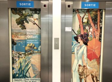 Habillage des portes d’ascenseurs reproduisant des oeuvres d’art x RSM France